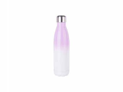 Sublimation 17oz/500ml Stainless Steel Cola Shaped Bottle (Gradient Color White&amp;Purple)