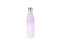 Sublimation 17oz/500ml Stainless Steel Cola Shaped Bottle (Gradient Color White&amp;Purple)