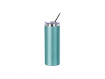 Sublimation 20oz/600ml Glitter Stainless Steel Skinny Tumbler with Straw &amp; Lid (Light Blue)