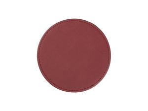 Engraving Blanks Round Leather Mug Coaster(Red W/ Black, φ10cm)