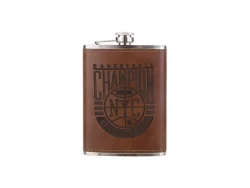 Laser Engravable Leather Stainless Steel Flasks - BestSub