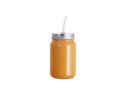 Mason Jar 15oz/450ml Sem asa full color (Laranja)