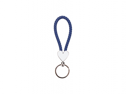 Sublimation Heart Braided Keyring (Blue)