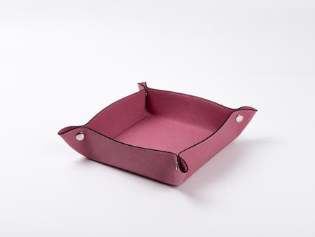 Bandeja de Cuero para Grabado (Rosa/Negro, 15*15cm)