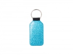 Sublimation Glitter PU Leather Key Chain (Barrel, Blue)