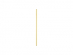 23cm Plain Straight Yellow Glass Straw