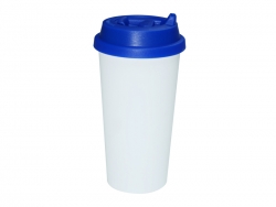 Mug de voyage ECO en plastique avec couvercle bleu clair Sublimation Transfert Thermique