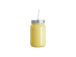 Mason Jar 15oz/450ml Sem asa full color (Amarelo)