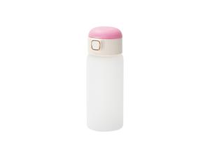 Sublimation 15oz/450ml Frosted Kids Glass Bottle with Pink Pop-up Straw Lid