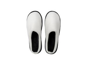 Sublimation Adult Fuzzy  Close Toe Slippers (White/Black, 44-45#)