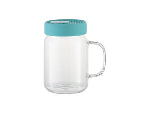 20oz/600ml Glass Mason Jar w/ Silicon Lid (Clear,Mint Green)