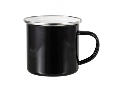 Taza Esmaltada 12oz Base Plana - Negro