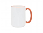 Sublimation 15oz Rim/Handle Mugs - Orange