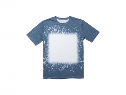 Sublimation Blanks Bleached Starry Cotton Feeling T-shirt (Faux Denim, L)