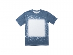 Sublimation Blanks Bleached Starry Cotton Feeling T-shirt (Faux Denim, L)