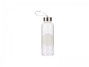 Sublimation 420ml Glass Bottle with Round White Patch