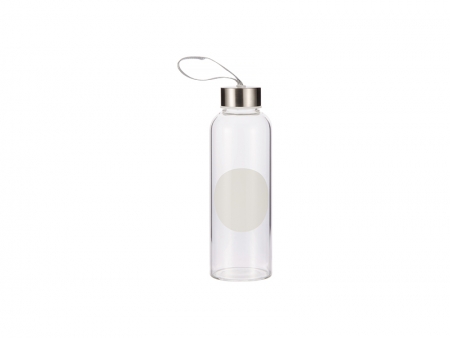 Sublimation 420ml Glass Bottle with Round White Patch