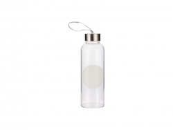 Sublimation 420ml Glass Bottle with Round White Patch