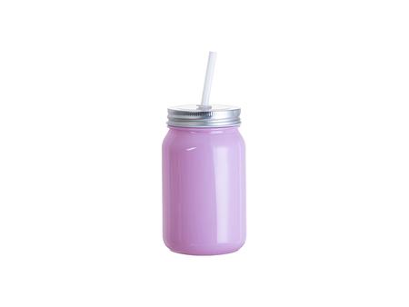 Mason Jar 15oz/450ml Sin asa full color (Morado)