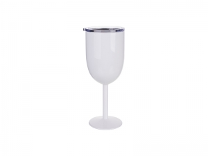 Sublimation 350ml Stainless Steel Wine Glass (White)