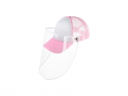 Sublimation Adult Mesh Cap w/ Removable Face Shield (Pink)