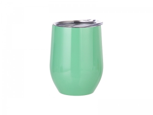 Sublimation 12oz Stainless Steel Stemless Wine Cup (Light Green)