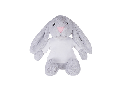 Conejo de Peluche 22cm con camiseta (Gris)