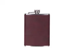 Laser Engravable Leather Stainless Steel Flasks - BestSub