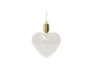 Sublimation 8cm Heart Shape Plastic Christmas Ball Ornament w/String(Clear w/o light)