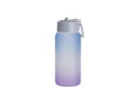 Sublimation 25oz/750ml Frosted Glass Sports Bottle w/ Grey Straw Lid (Gradient Color Blue &amp; Purple)