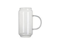 Taza de Cristal Transparente en Forma de Lata 18oz/550ml con asa