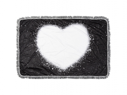 Sublimation Blanks Bleached Starry Plush Throw Blanket (Black Heart)