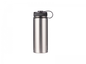 Sublimation 18oz/550ml Stainless Steel Flask w/ Portable Lid (Silver)