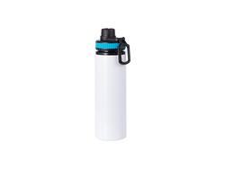 Botella Aluminio 25OZ/850ml Tapa Azul (Blanco)