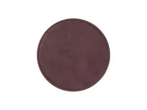 Engraving Blanks Round Leather Mug Coaster(Dark Maroon W/ Black, φ10cm)
