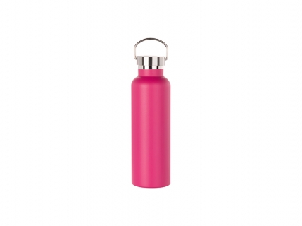 750ml/25oz Powder Coated Portable Lid Stainless Steel Bottle (Purple Red)