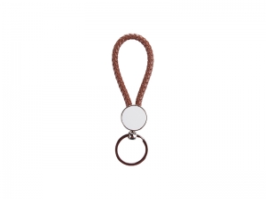 Sublimation Round Braided Keyring (Brown)