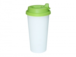 Mug de voyage ECO en plastique avec couvercle vert Sublimation Transfert Thermique