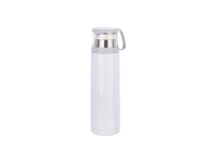 Sublimation 17oz/500ml Stainless Steel Flask w/ Clear Cup Cap (White) MOQ:2000