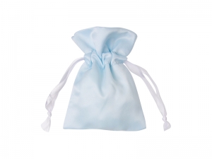 Sublimation Light Blue Satin Drawstring Bag(9*14cm)