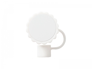 Silicone Straw Cover w/ Insert(White,Sunflower shape)