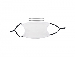 Sublimation Kids Face Mask w/ Alu Nose Bridge (Full White with Black Strap)