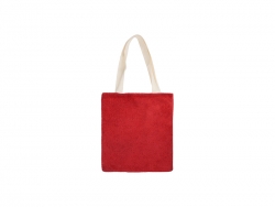 Sublimation Blended Plush Tote Bag (White w/ Red, 34*37cm)