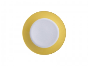 Sublimation 8&quot; Rim Plate w/ Yellow Edge