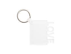 Sublimation Blanks Acrylic Keyring(LOVE, 5*5*0.4cm)