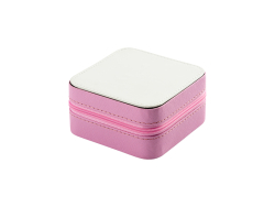 Sublimation Blanks PU Jewelry Box w/insert (10*10*5cm,Pink)