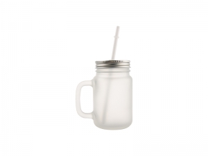 Sublimation 12oz/350ml Mason Jar w/ Straw(Frosted)