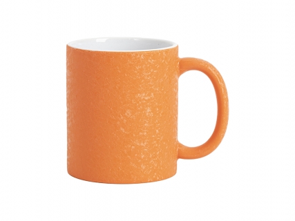 Sublimation Blanks 11oz Crackle Finish Ceramic Mug(Orange)