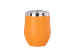 12oz/360ml Powder Coated Stainless Steel Stemless Wine Cup(Orange)MOQ:1000pcs