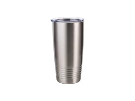 Tumbler Cuello Anillado Acero Inoxidable 20oz/600ml con Pajita (Blanco)Cantidad mínima:500pcs